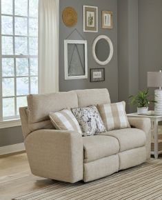 Catnapper 61802-1561/46-2533/16 Searsport - Power Reclining Loveseat With Power Adjustable Headrest - Buff