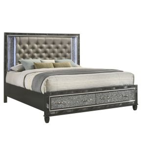 New Classic B976K-128 Radiance - 6/6-6/0 King/California King Storage Footboard & Slats - Black Pearl