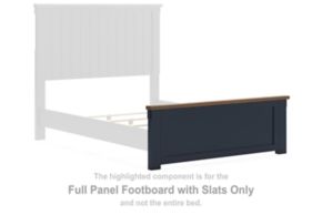 Signature Design by Ashley® B414-84 Landocken - Full Panel Footboard With Slats - Brown / Blue
