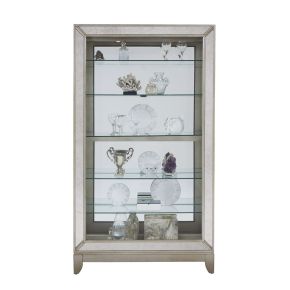 Pulaski Furniture 21384 PFC Curios - Antique Style 5 Shelf Mirrored Curio Cabinet - Aged Silver