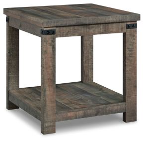 Signature Design by Ashley® T466-2 Hollum - Square End Table - Rustic Brown