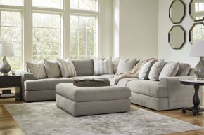 Signature Design by Ashley® 58103/64/46(2)/77/65/08 Avaliyah - 6 Pc. - 5-Piece Sectional, Ottoman - Ash