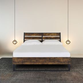 ACME 24247EK Juvanth - Eastern King Bed - Rustic Oak & Black