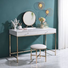 ACME 92540 Ottey - Writing Desk (Same Ac00899) - White High Gloss & Gold