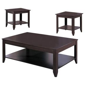 CoasterEssence 700285 Brooks - 3 Piece Rectangular Coffee Table Set - Cappuccino