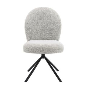 ACME DN03766 Lawton - Side Chair With Swivel (Set of 2) - Gray Boucle & Black