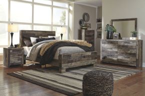 Benchcraft® B200/31/36/46/57/54/96 Benchcraft® B200/31/36/46/57/54/96 Derekson - 6 Pc. - Dresser, Mirror, Chest, Queen Panel Bed - Multi Gray