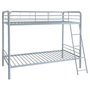 Coaster Fine Furniture 460334SVR Carson - Metal Twin Over Twin Bunk Bed - Glossy Silver