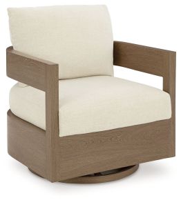 Signature Design by Ashley® P671-821 Serene Bay - Swivel Glider Chair With Cushion - Dark Brown / White