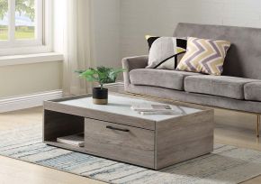 ACME LV00796 Walden - Coffee Table - Faux Marble Top & Gray Oak Finish