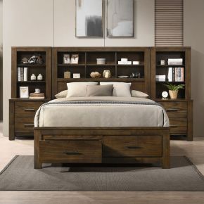 ACME BD02077Q ACME BD02077Q Merrilee II - Queen Bed With Storage - Oak