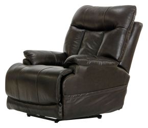 Catnapper 645677-1283/09-3083/09 Naples - Leather Power Headrest Power Lay Flat Recliner With Extended Ottoman - Dark Brown