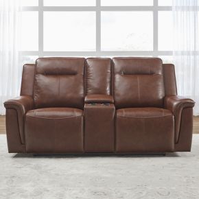 Liberty Furniture 7001CG-22P Avery - Loveseat With Console P2 - Cognac
