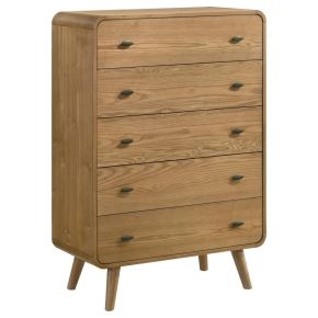 Coaster Fine Furniture 225095 Robyn - 5-Drawer Bedroom Chest Of Drawers - Light Ash