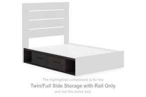 Signature Design by Ashley® PCB2108-150 Hollivern - Twin/Full Side Storage with Rail - Dark Gray