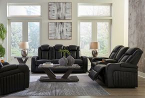 Signature Design by Ashley® 90703/15/18/13 Caveman Den - Midnight - 3 Pc. - Power Reclining Sofa, Power Reclining Loveseat, Power Recliner