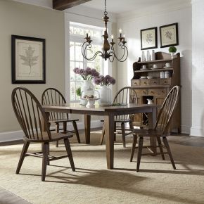 Liberty Furniture 382-DR-5RLS Liberty Furniture 382-DR-5RLS Hearthstone Ridge - 5 Piece Rectangular Table Set - Tobacco / Black