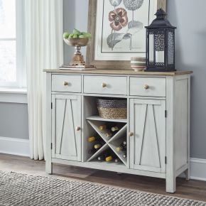 Liberty Furniture 62WH-SR4836 Liberty Furniture 62WH-SR4836 Lindsey Farm - Server - Weathered White & Sandstone