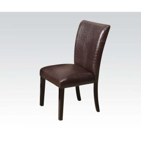 ACME 70132 Fraser - Side Chair (Set of 2) - Dark Brown Crocodile PU, Espresso