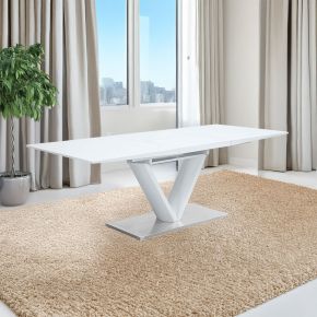 ACME DN01947 Gallegos - Dining Table With Leaf - White High Gloss