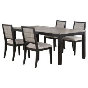 Coaster Fine Furniture 121221-S5 Elodie - 5 Piece Rectangular Extension Leaf Dining Set - Black