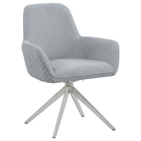 CoasterElevations 110322 Abby - Fabric Upholstered Swivel Dining Arm Chair - Light Gray