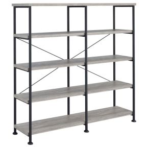 CoasterEveryday 801544 Analiese - 4-Shelf Double Bookshelf - Gray Driftwood