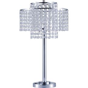 Furniture of America L7735SN Kaitlyn - Crystal Chrome Table Lamp - Pearl Silver
