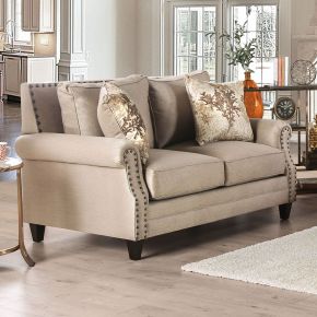 Furniture of America SM2676-LV Briana - Loveseat - Beige / Gold