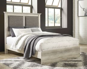 Signature Design by Ashley® B192/158/56/97 Cambeck - Whitewash - King Upholstered Panel Bed