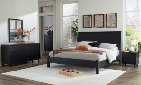 Signature Design by Ashley® B1013/231/36/156/58/B100-14 Danziar - Black - 5 Pc. - Dresser, Mirror, King Panel Bed With Low Footboard