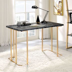 Furniture of America CM-DK919BK Delphine - Desk - Gold / Black