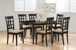Coaster Fine Furniture 100770-S7 Gabriel - 7 Piece Extension Leaf Dining Table Set - Cappuccino