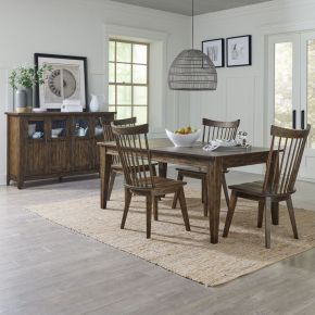 Liberty Furniture 826-CD-5RLS Midland Falls - 5 Piece Rectangular Table Set - Rustic Brown