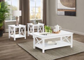 Coaster Fine Furniture 722088-S3 Skyview - 3 Piece Rectangular Lift Top Coffee Table Set - White