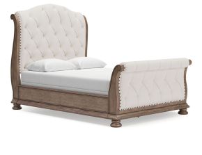 Signature Design by Ashley® B944B2 Ardenfield - Queen Upholstered Sleigh Bed - Light Brown