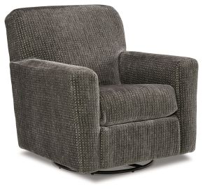 Ashley Furniture A3000366 Herstow - Charcoal - Swivel Glider Accent Chair