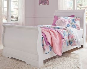 Signature Design by Ashley® B129/63/62/82 Anarasia - Twin Sleigh Bed - White