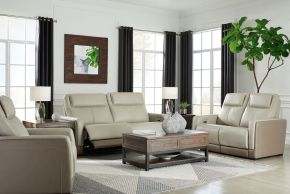 Signature Design by Ashley® U30705/47/14/13 Battleville - Almond - 3 Pc. - Power Reclining Sofa, Loveseat, Recliner