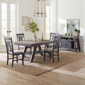 Liberty Furniture 116GY-CD-5RLS Lawson - 5 Piece Rectangular Table Set - Dark Gray