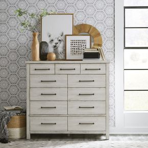 Liberty Furniture 406W-BR32 Modern Farmhouse - 11 Drawer Chesser - White