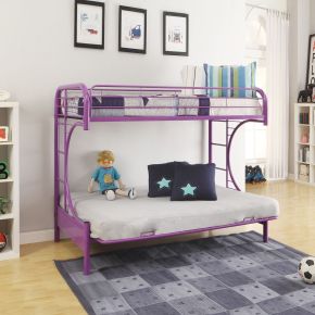 ACME 02091W-PU ACME 02091W-PU Eclipse - Twin Over Full Futon Bunk Bed - Purple