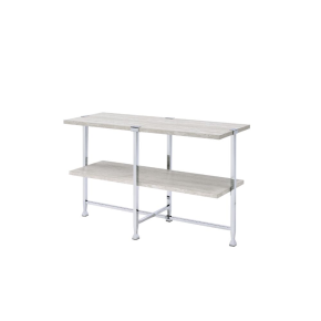 ACME 83213 Brecon - Sofa Table - White Oak & Chrome