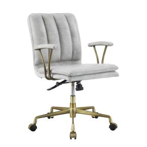 ACME 92422 Damir - Office Chair - Vintage White Top Grain Leather & Chrome