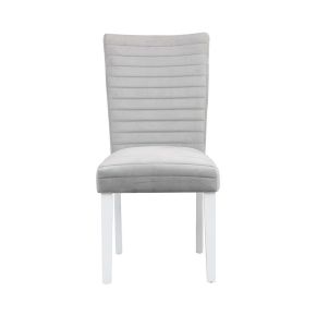 ACME DN00815 Elizaveta - Side Chair (Set of 2) - Gray Velvet &White High Gloss