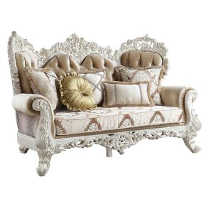 ACME LV00804 Vanaheim - Loveseat - Fabric & Antique White Finish