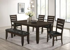 CoasterEveryday 102721-S6 Dalila - 6 Piece Rectangular Dining Table Set - Cappuccino