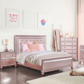 Furniture of America CM7170RG-Q-BED Avior - Queen Bed - Rose Gold