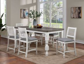 Furniture of America FOA3908PT Calabria - Counter Height Table - Antique White / Gray
