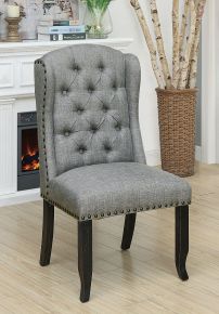 Furniture of America CM3324BK-LG-SC-2PK Sania - Wingback Chair (Set of 2) - Antique Black / Light Gray